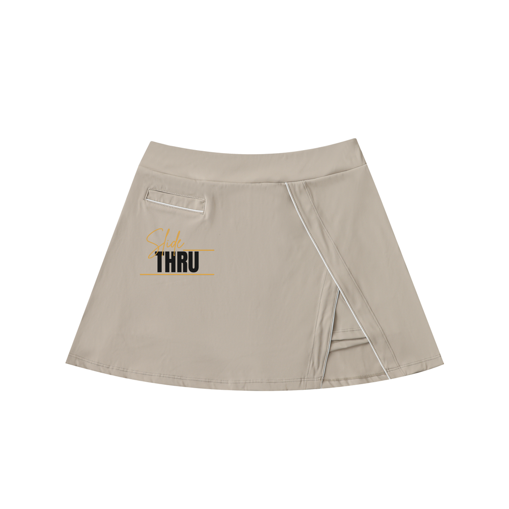 High-Waist Pocketed A-Line Skirt