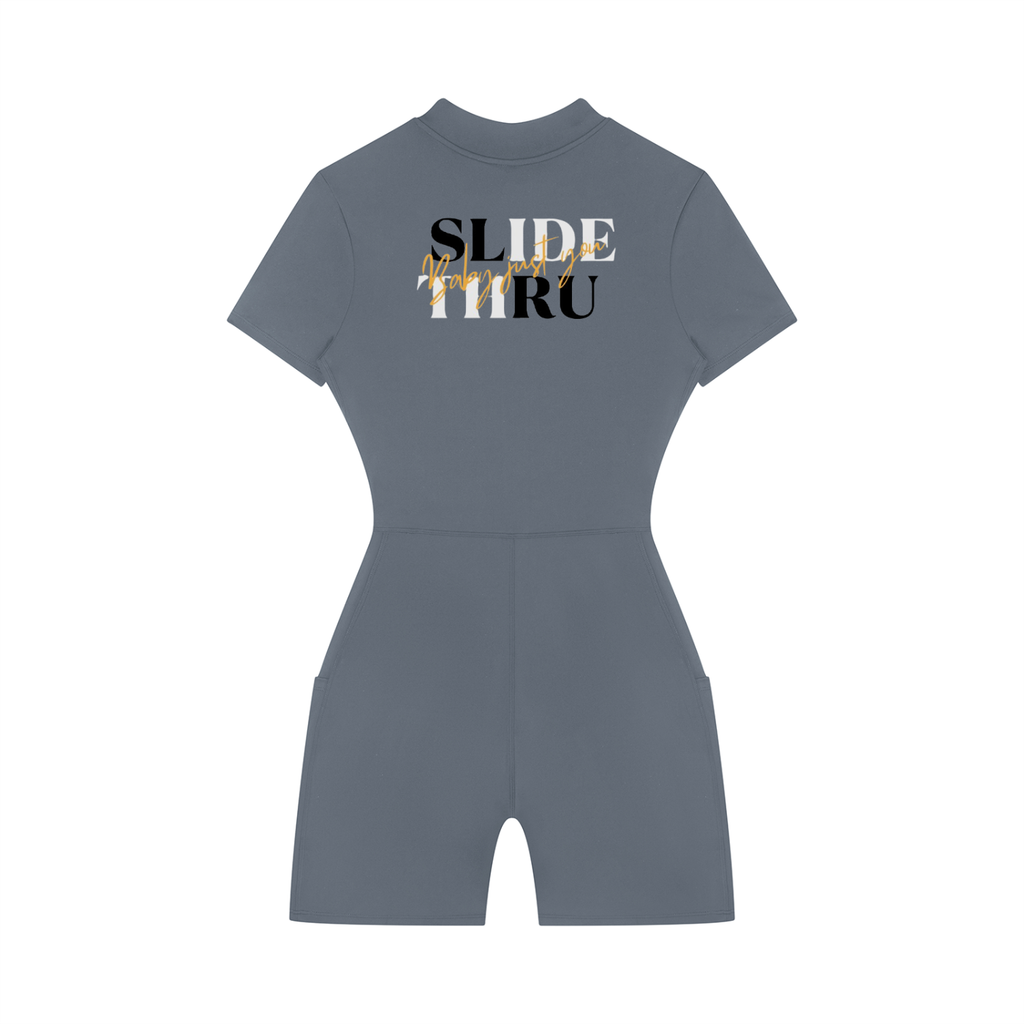 Women's Quarter-Zip Short Sleeve Romper