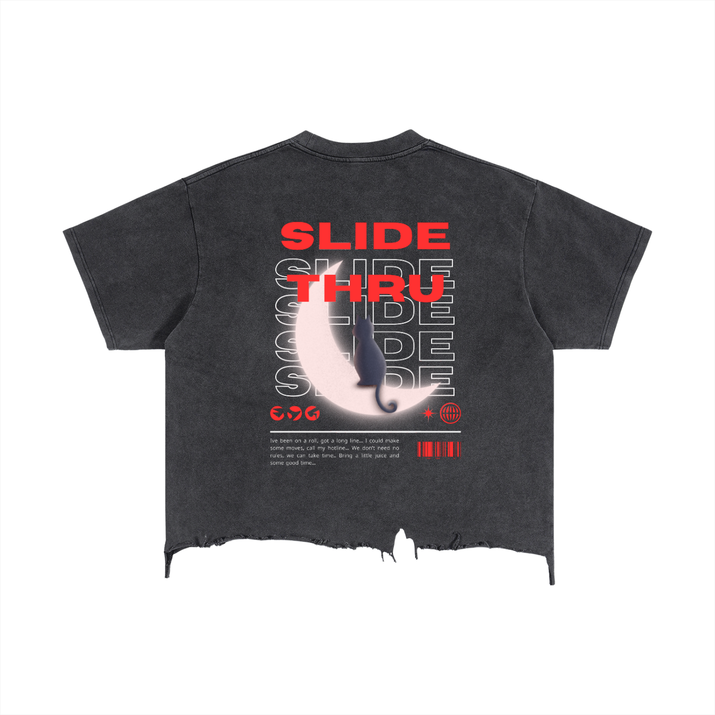 Vintage Wash Boxy Distressed Hem T-Shirt