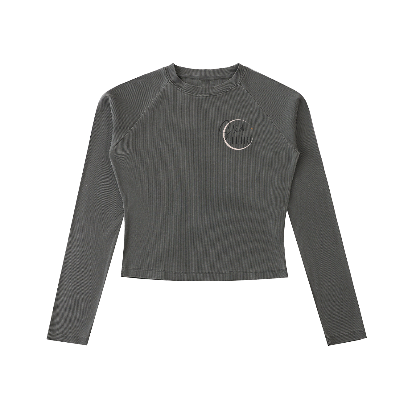 Dyed Washed Raglan Long Sleeve Slim T-Shirt