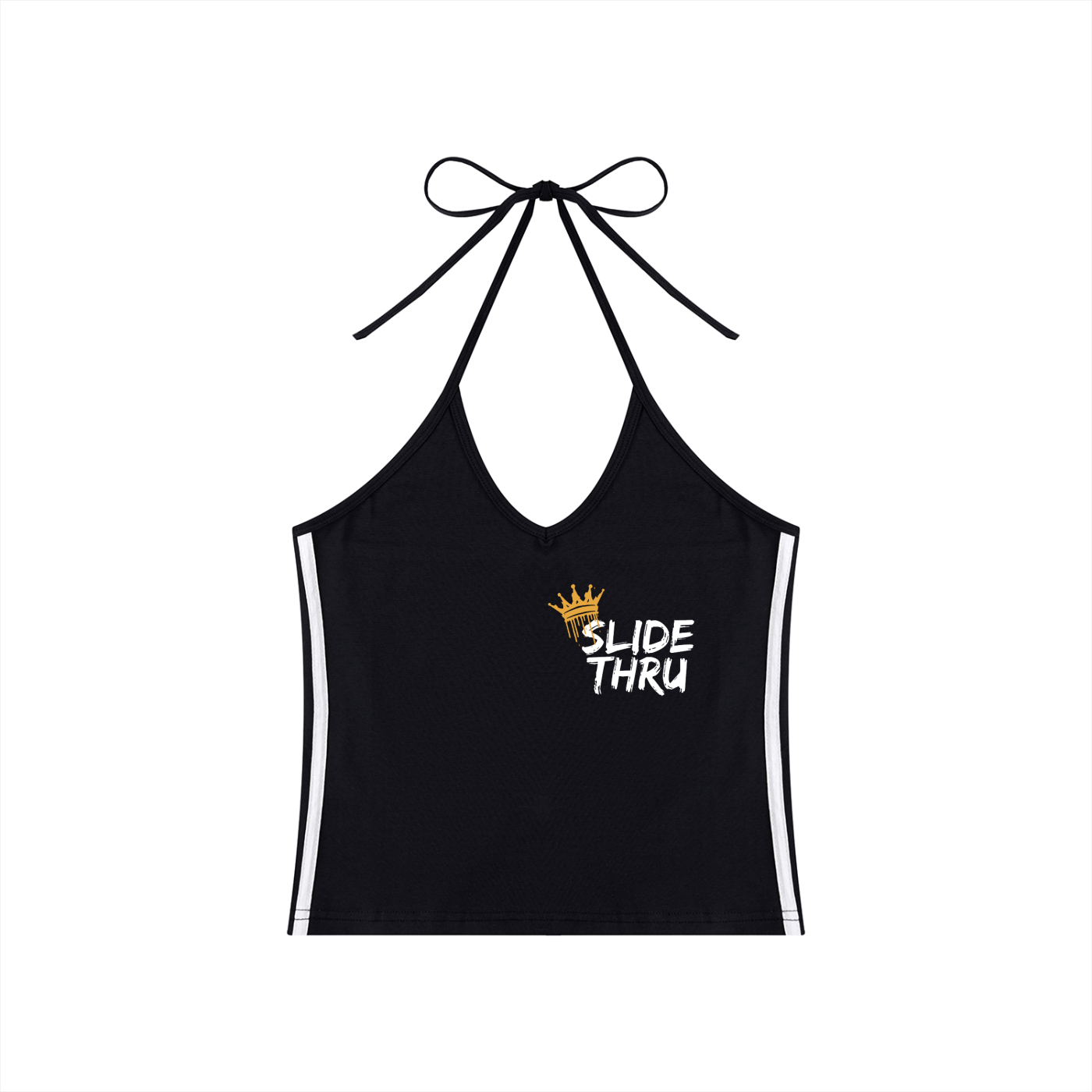 Women's Color Block Halter Crop Tank Top