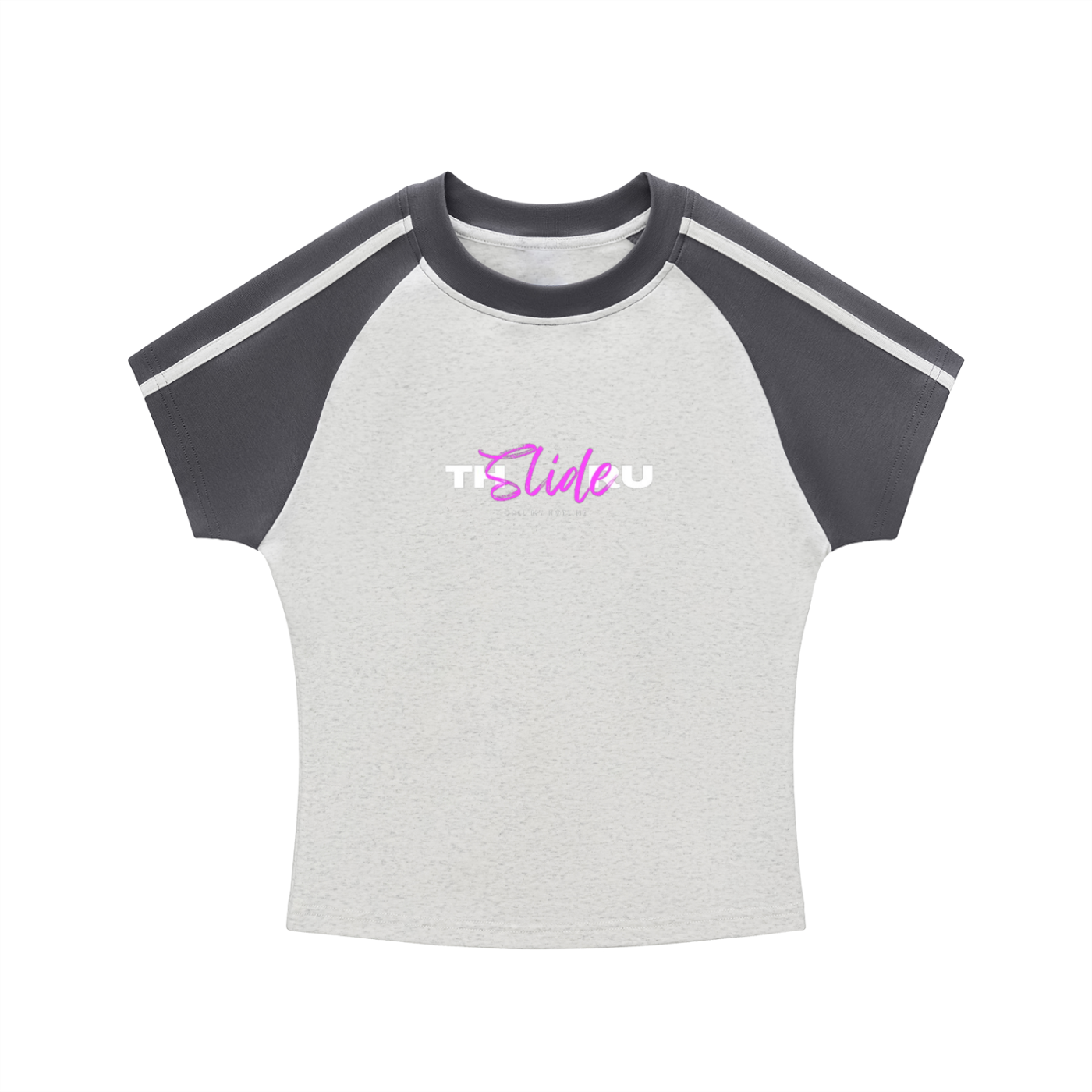 Contrast Stripes Bodycon Raglan  Sleeve T-Shirt