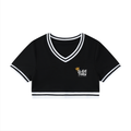 Women's Color Block V-Neck Crop T-Shirt
