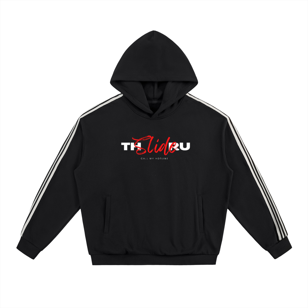 Side Stripe Drop-Shoulder Hoodie