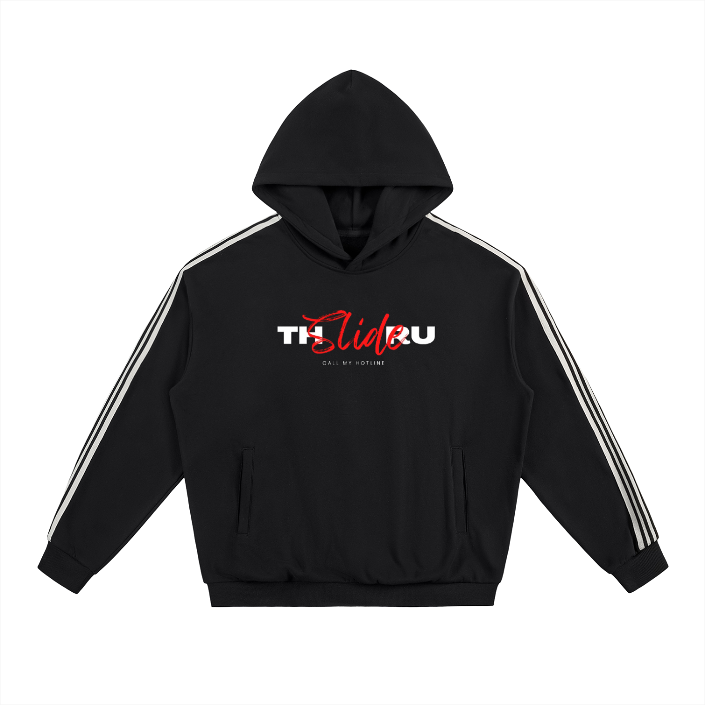Side Stripe Drop-Shoulder Hoodie