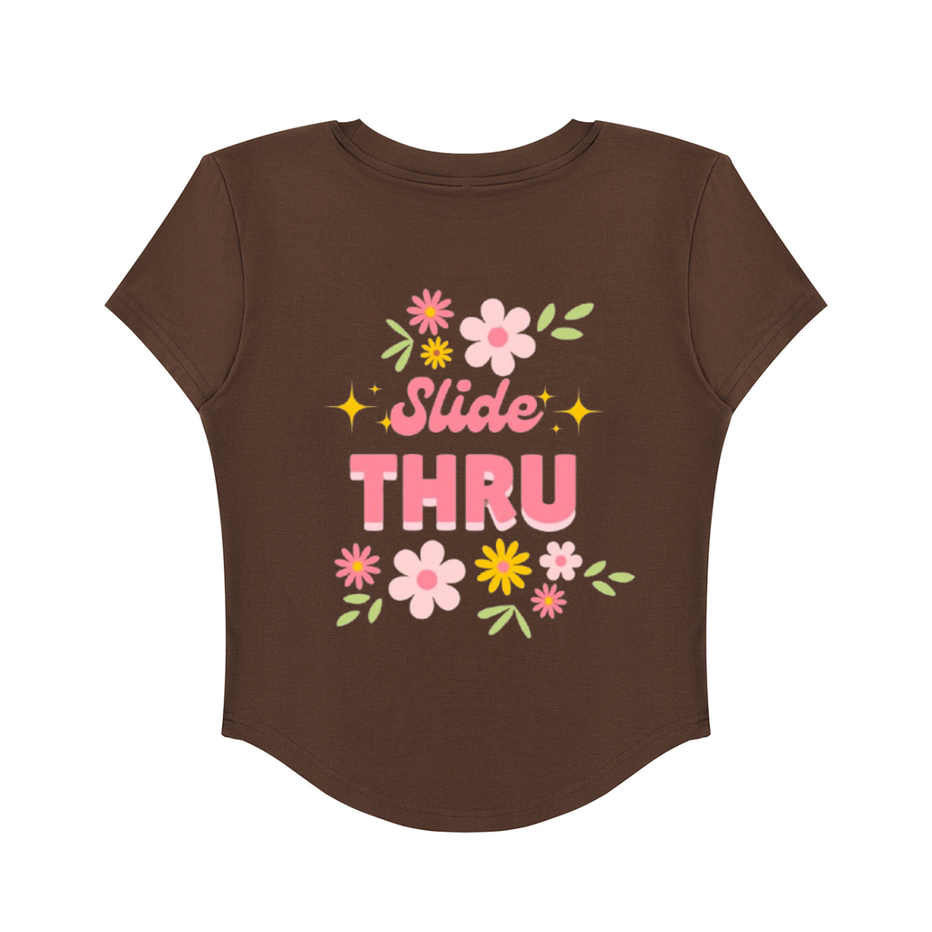 Women's Paneled Crop T-Shirt (Cute Girl Summer)