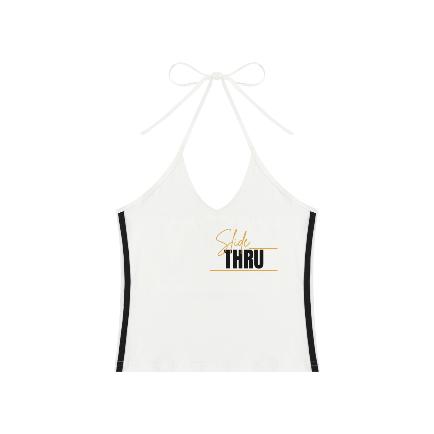 Women's Color Block Halter Crop Tank Top