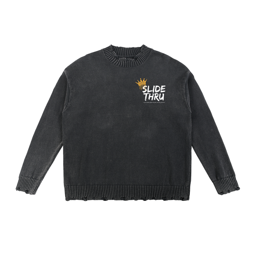 Vintage Washed Hand-Frayed Sweater