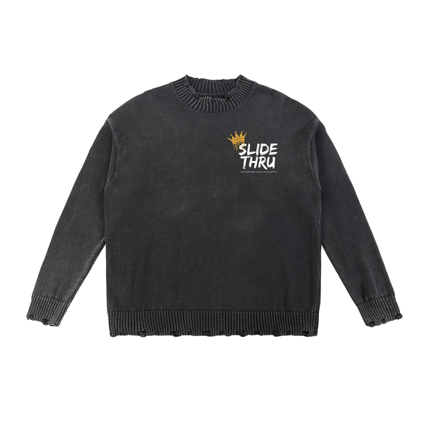 Vintage Washed Hand-Frayed Sweater