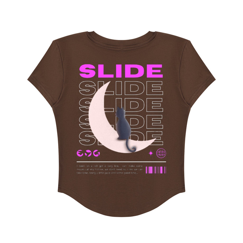 Women's Paneled Crop T-Shirt (Cute Bow)