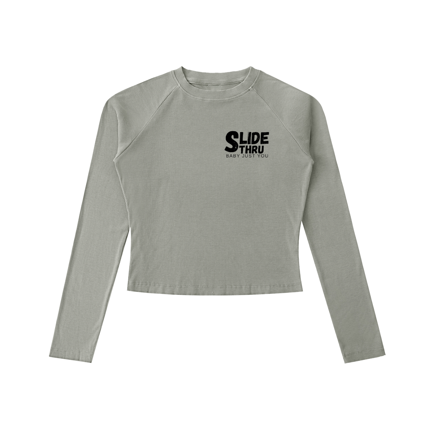 Dyed Washed Raglan Long Sleeve Slim T-Shirt