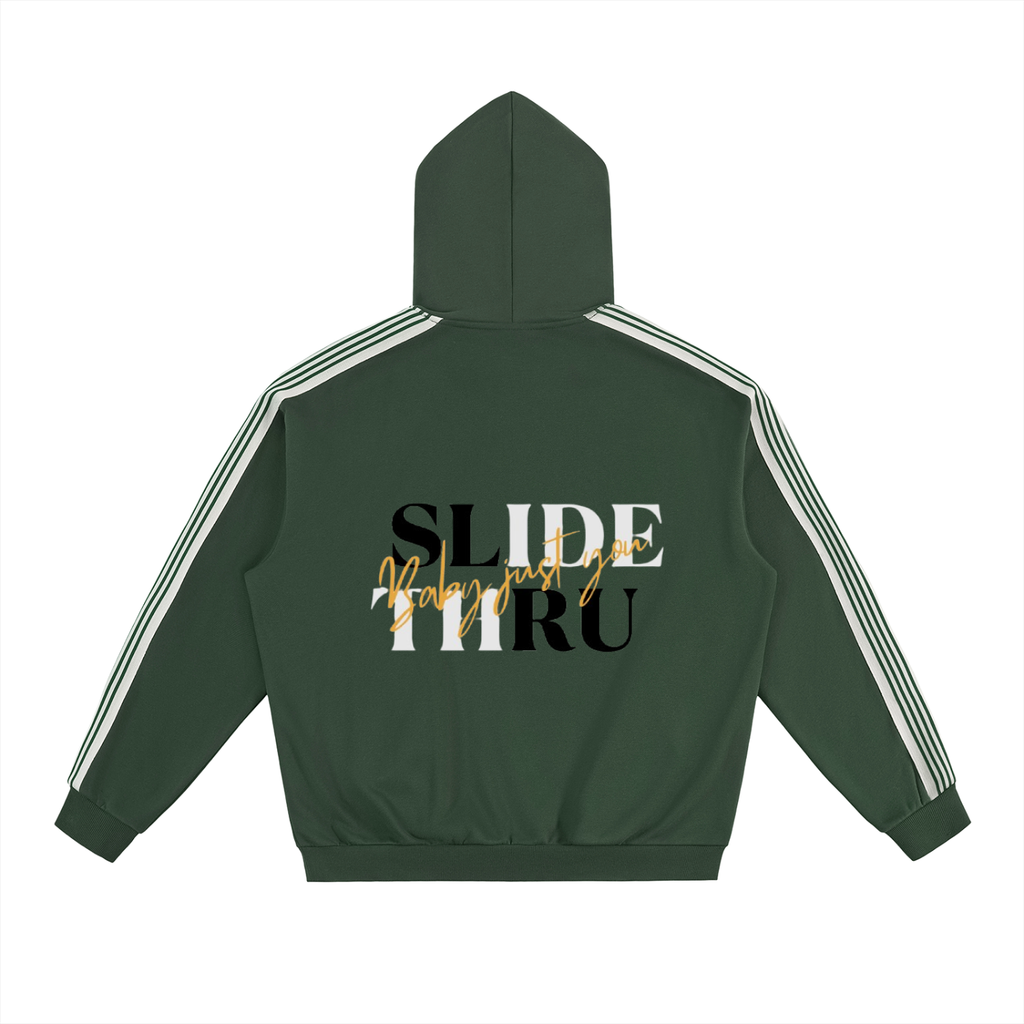 Side Stripe Drop-Shoulder Hoodie
