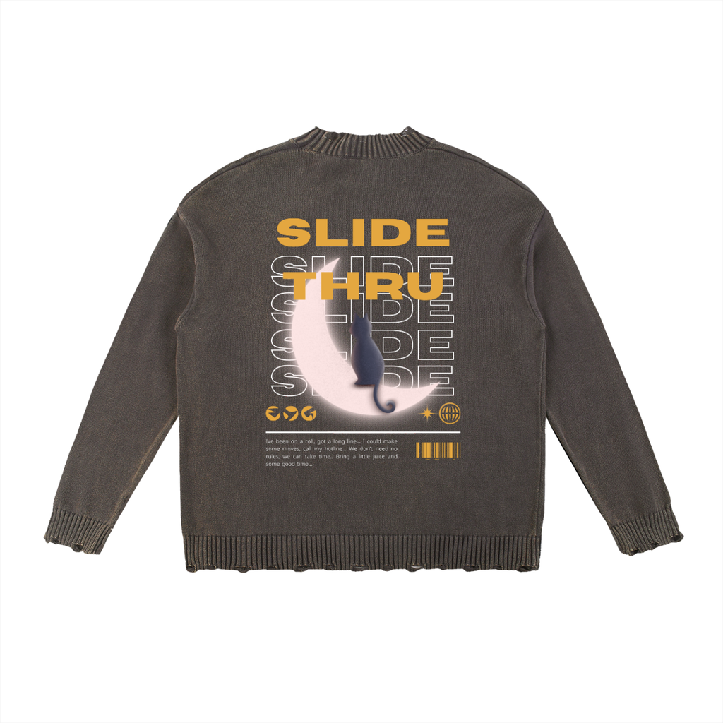 Vintage Washed Hand-Frayed Sweater