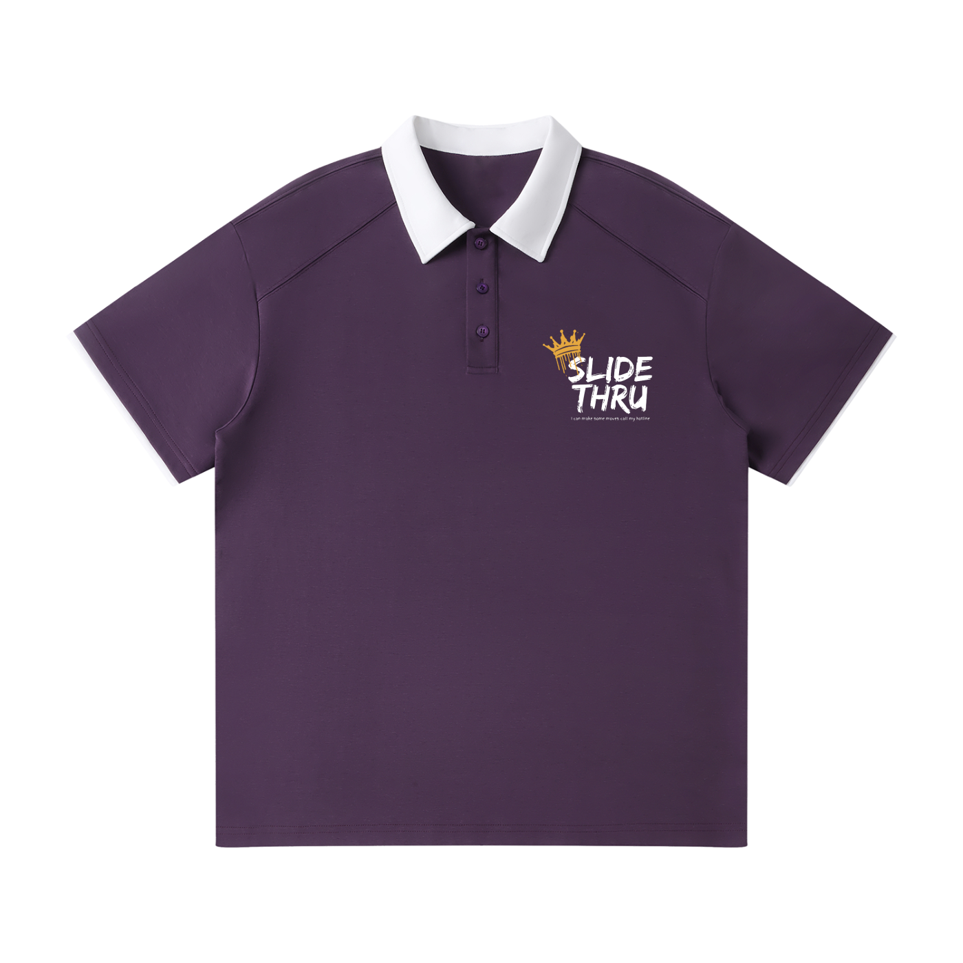 Contrast Collar Raglan Polo Shirt