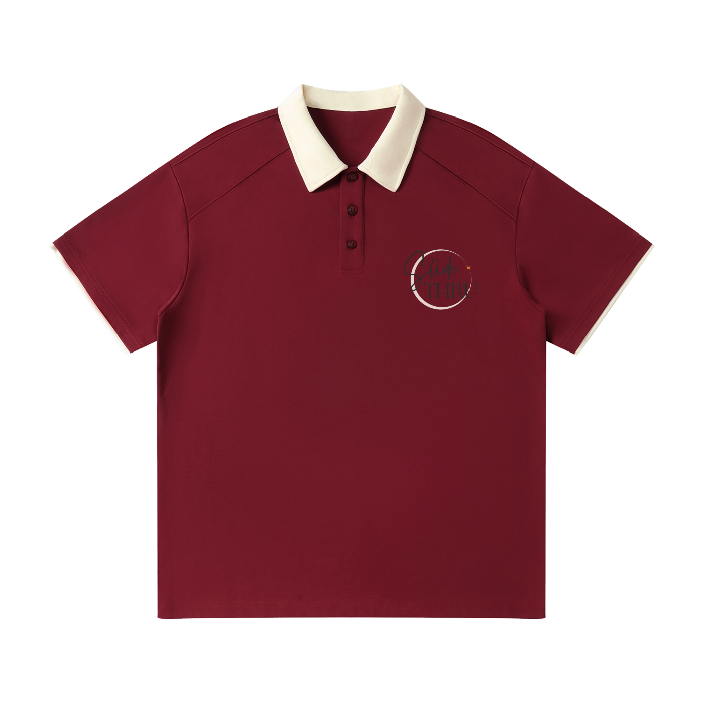 Contrast Collar Raglan Polo Shirt