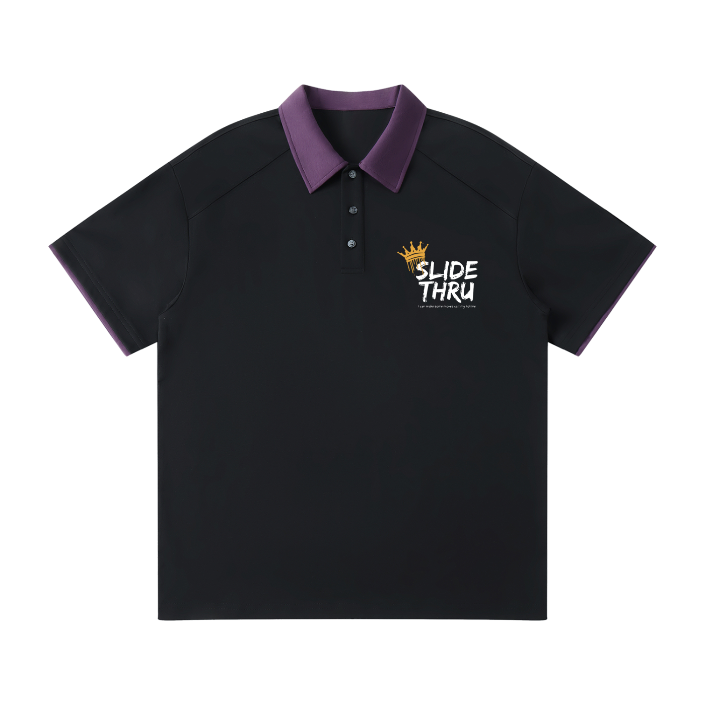 Contrast Collar Raglan Polo Shirt