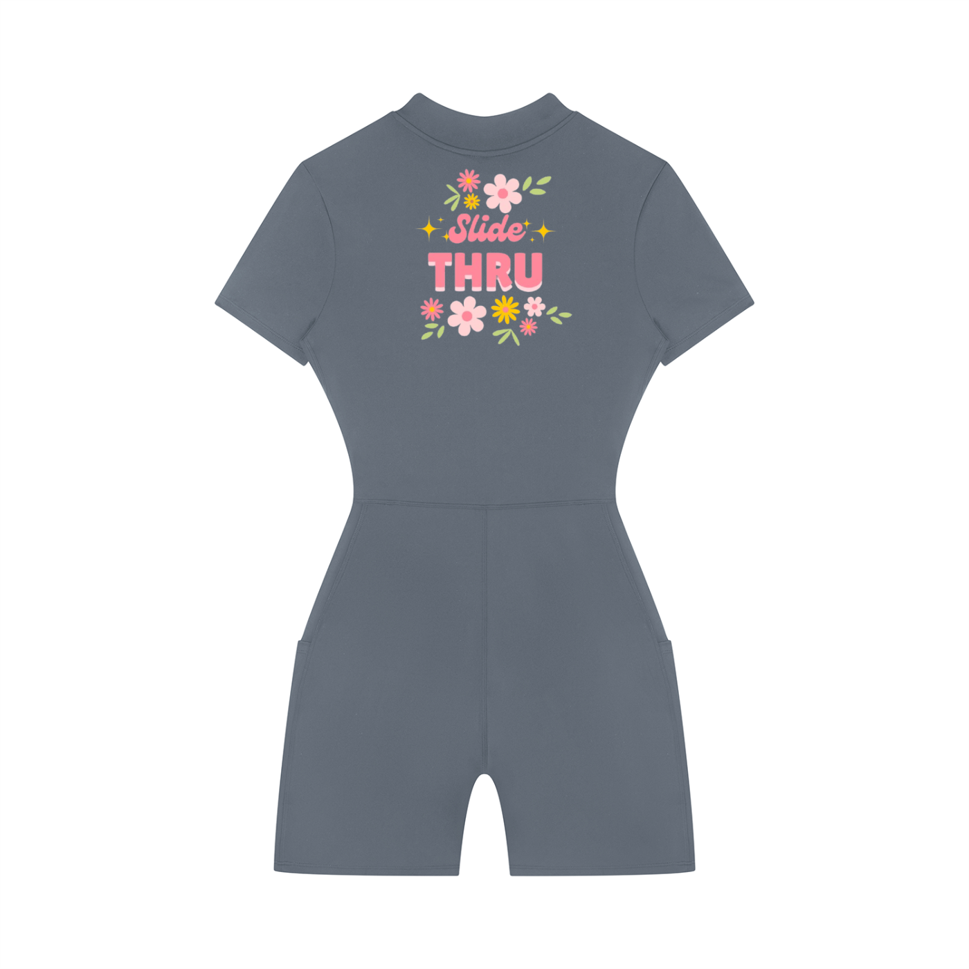 Women's Quarter-Zip Short Sleeve Romper