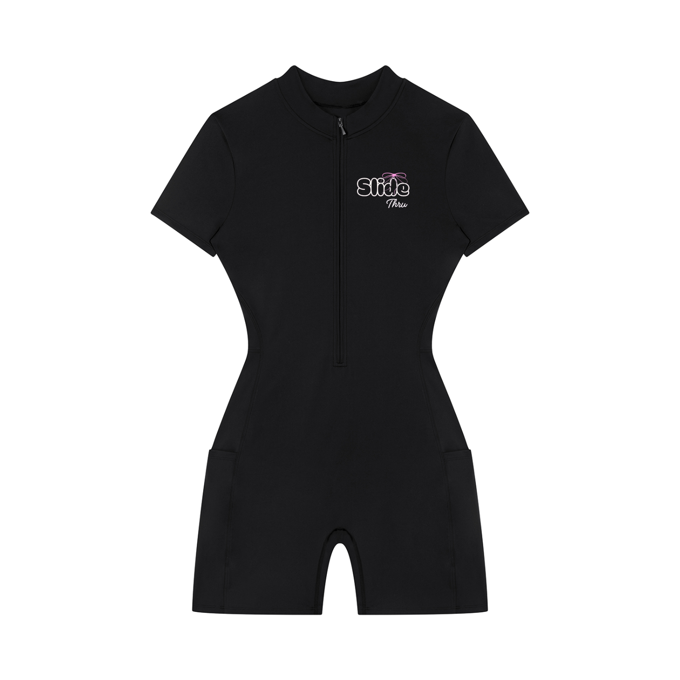 Women's Quarter-Zip Short Sleeve Romper