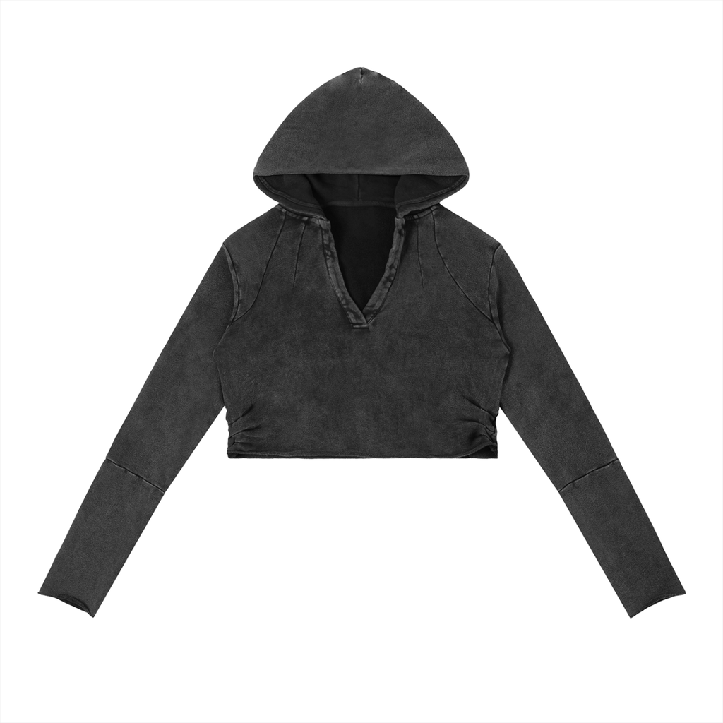 Vintage Washed Raw Edge Hoodie