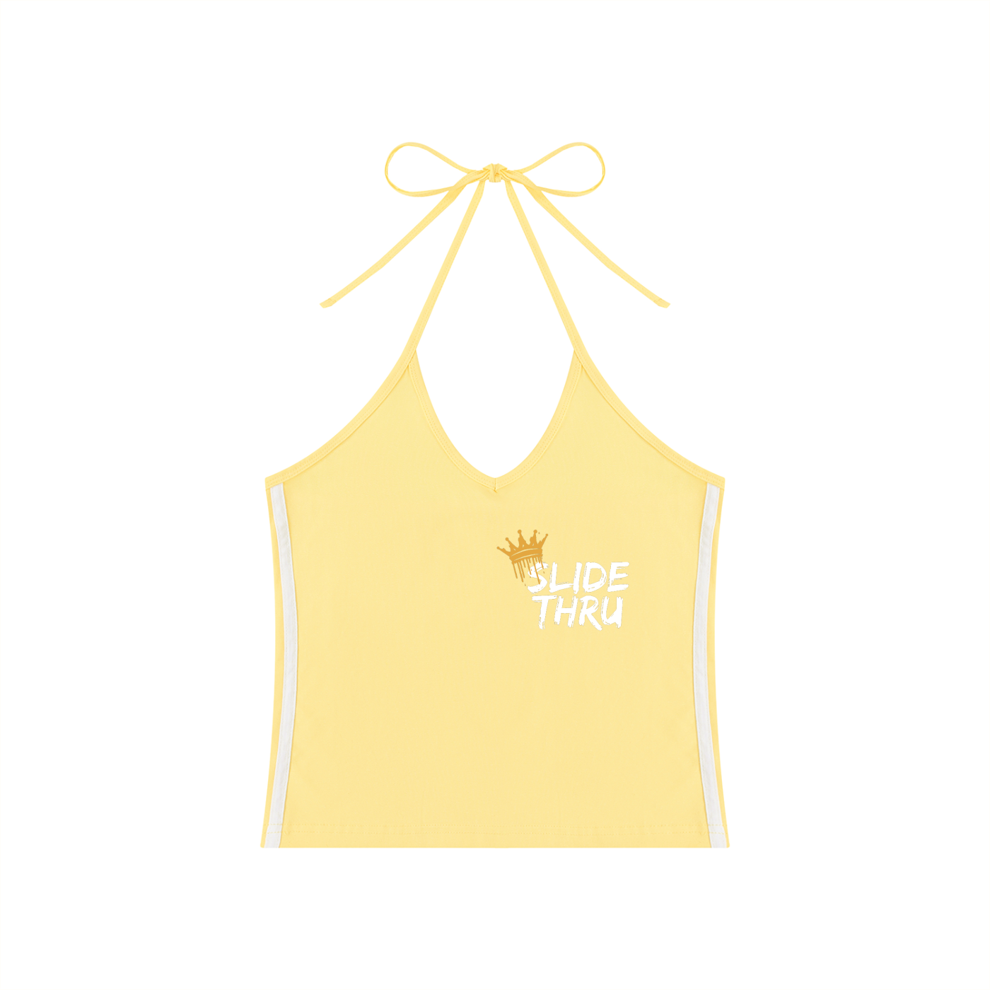 Women's Color Block Halter Crop Tank Top