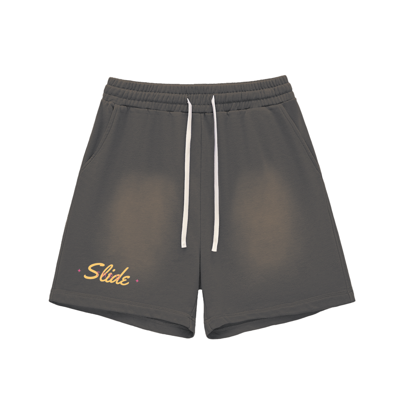 Sun Fade Raw Edge Cotton Shorts