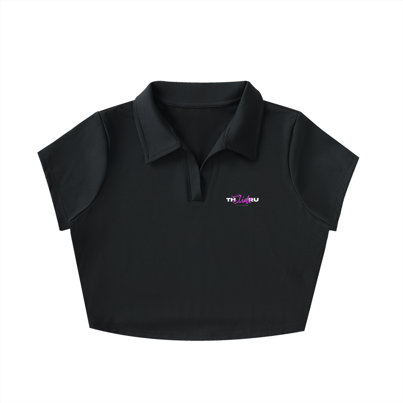 V-Neck Lapel Crop Top