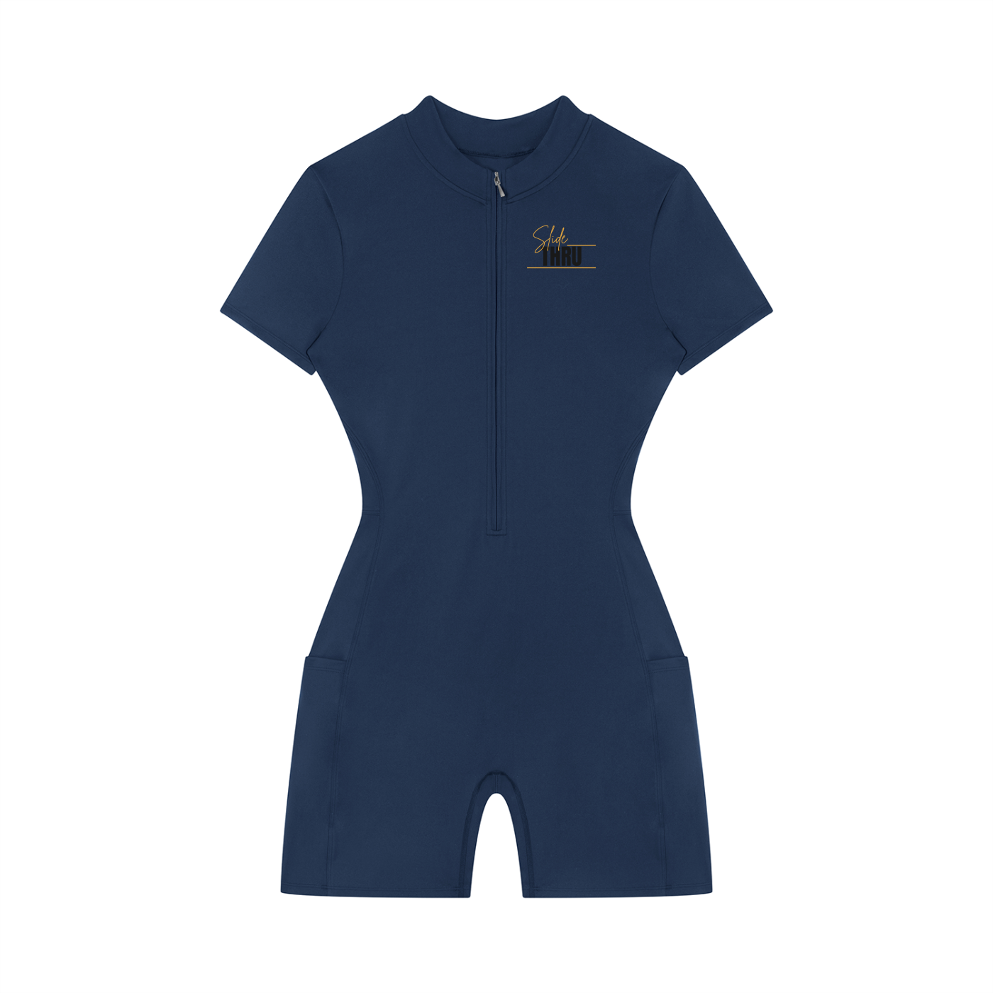 Women's Quarter-Zip Short Sleeve Romper