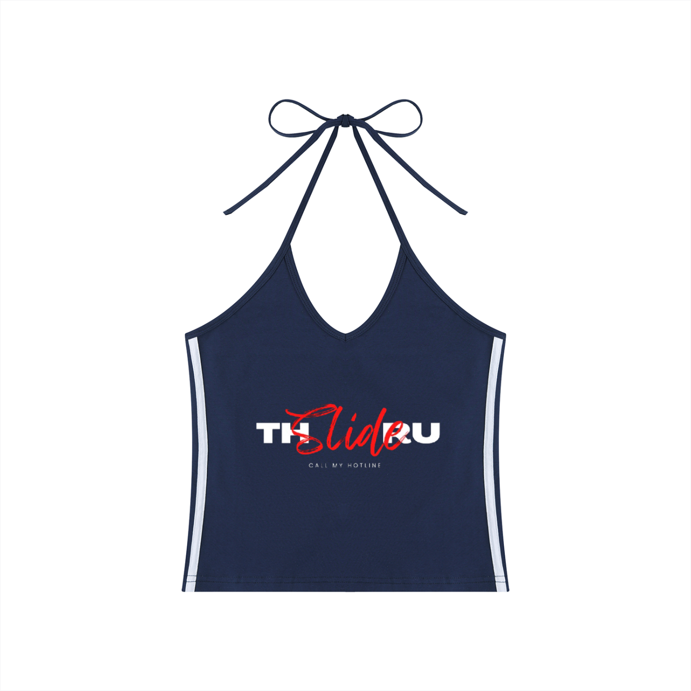 Women's Color Block Halter Crop Tank Top