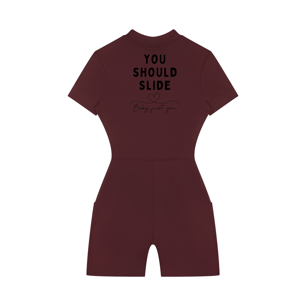 Women's Quarter-Zip Short Sleeve Romper