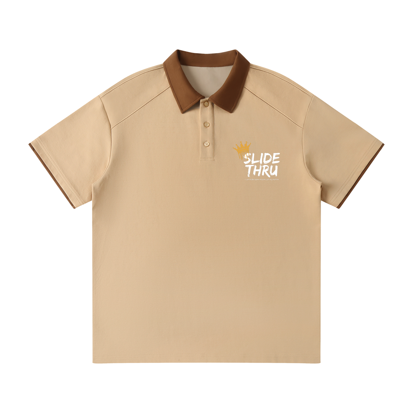 Contrast Collar Raglan Polo Shirt