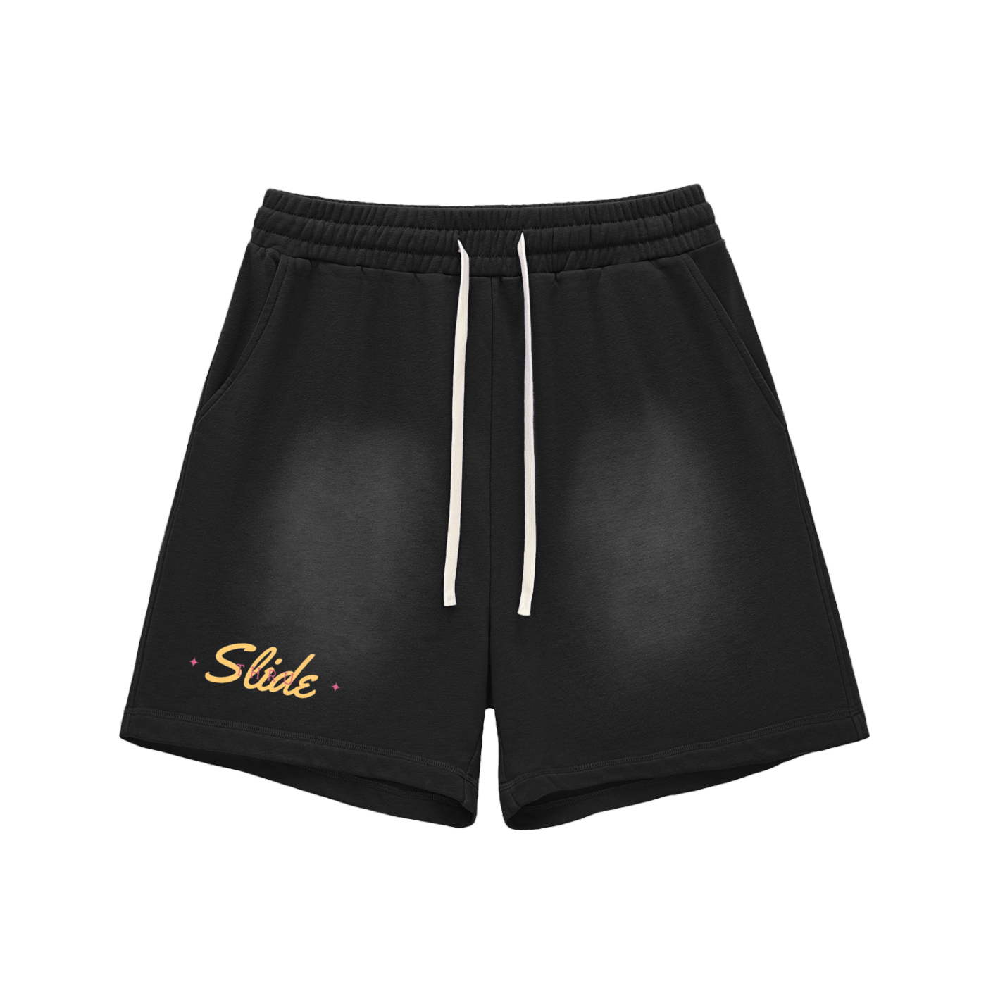 Sun Fade Raw Edge Cotton Shorts