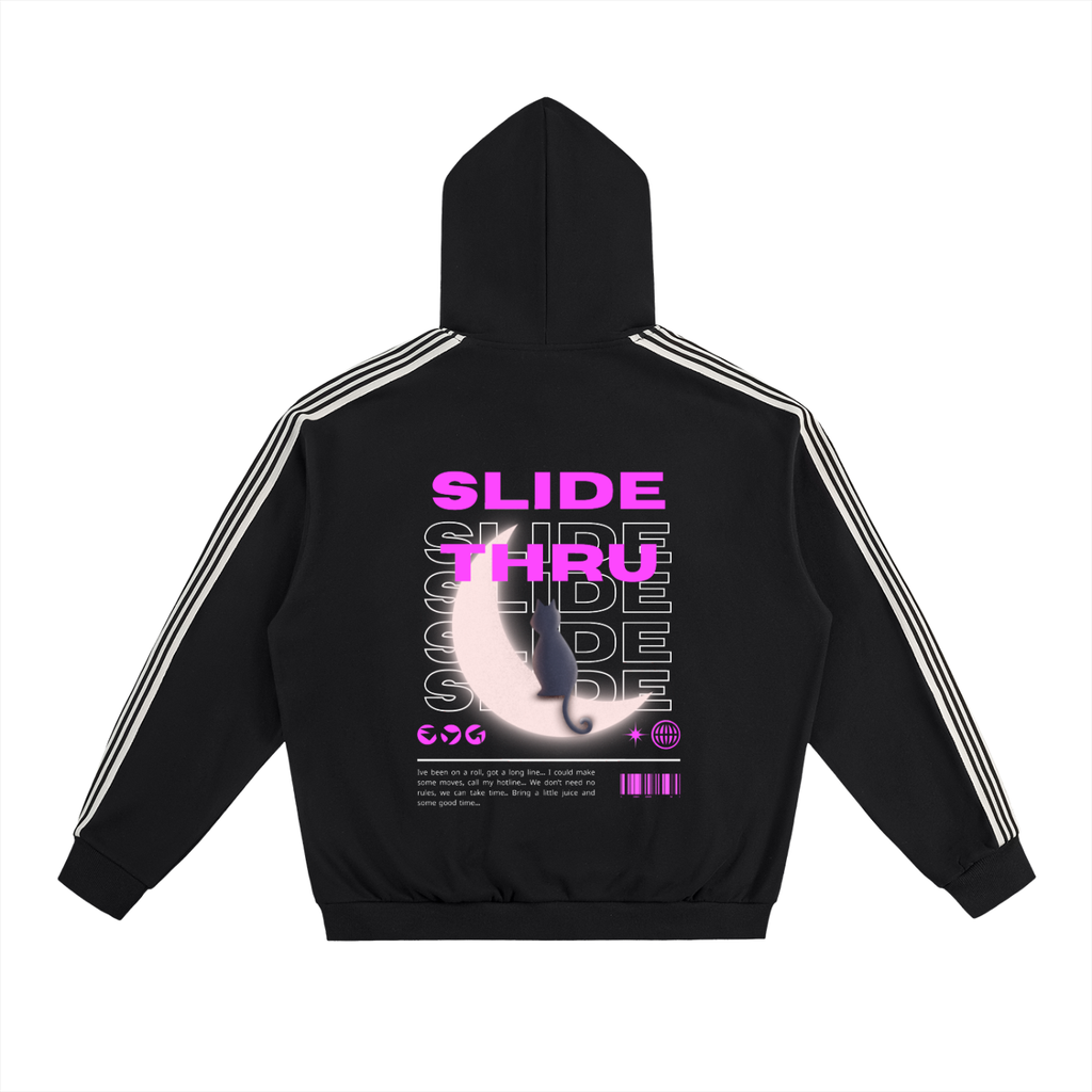 Side Stripe Drop-Shoulder Hoodie