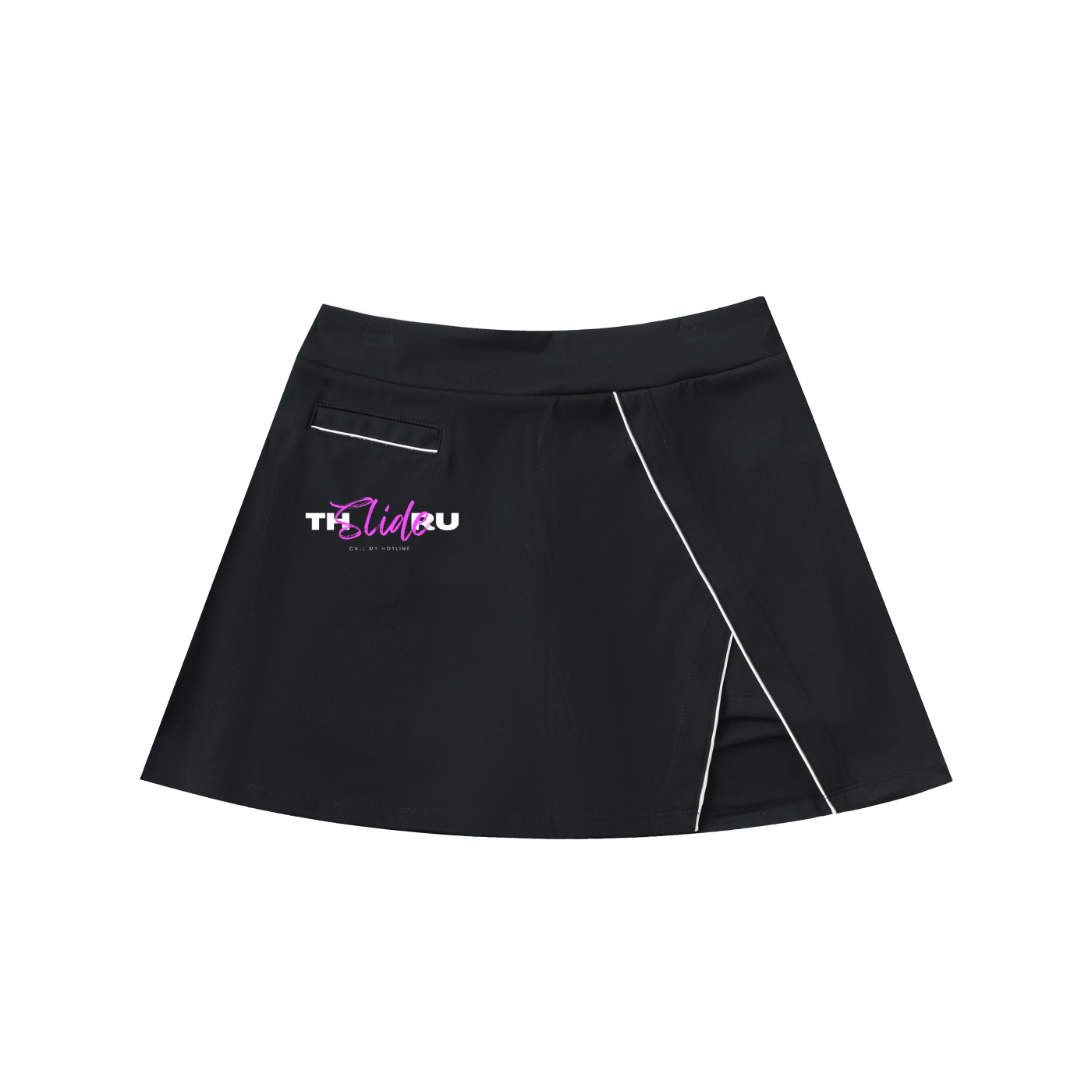 High-Waist Pocketed A-Line Skirt
