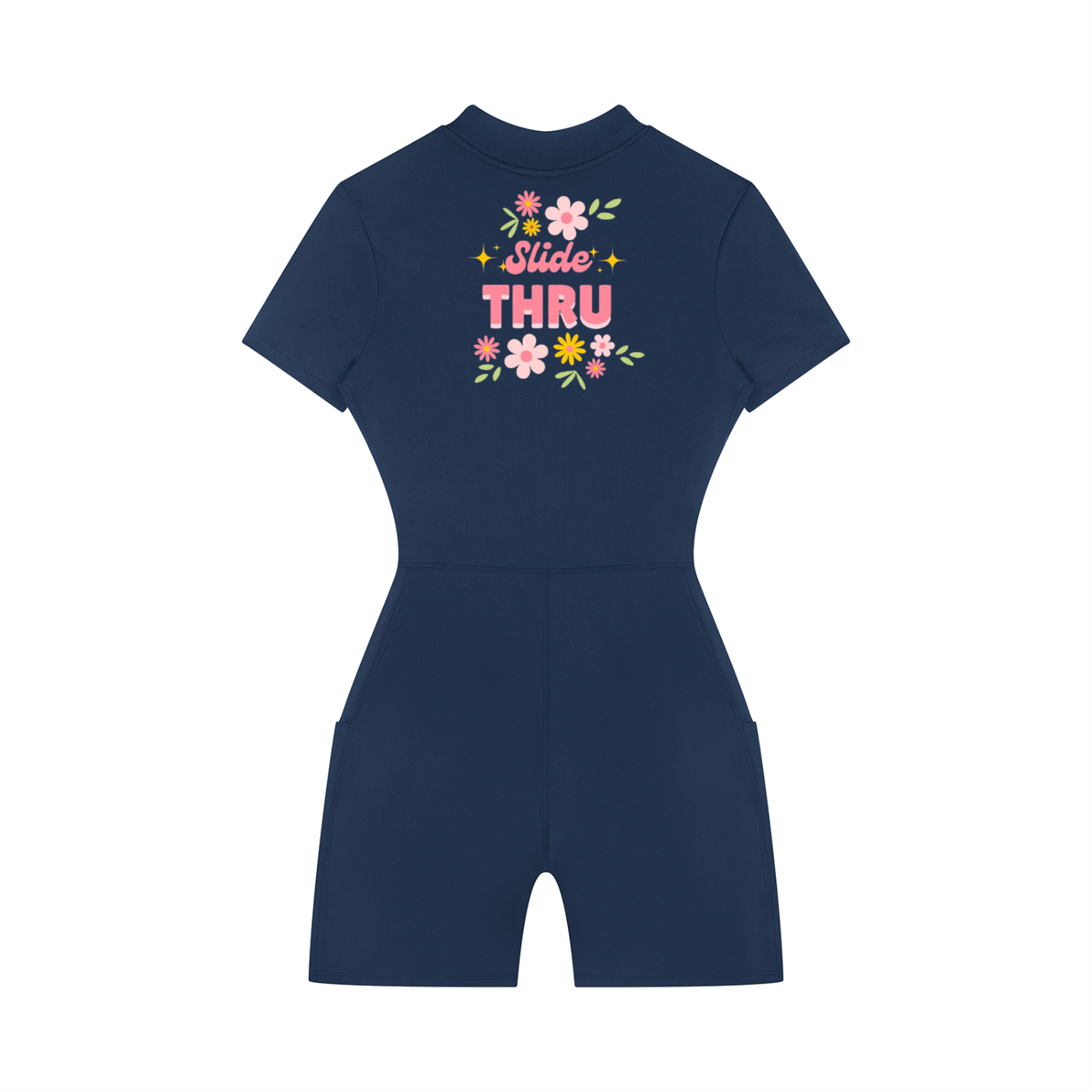 Women's Quarter-Zip Short Sleeve Romper