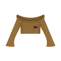Women's Off-the-Shoulder Bell Sleeve Crop T-Shirt