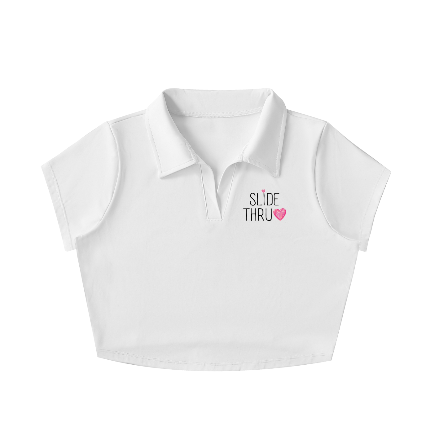V-Neck Lapel Crop Top