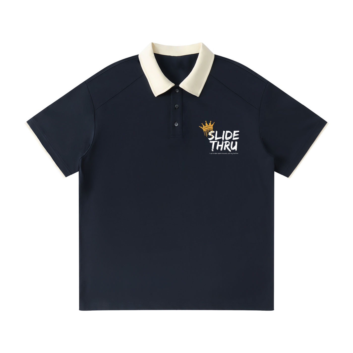 Contrast Collar Raglan Polo Shirt