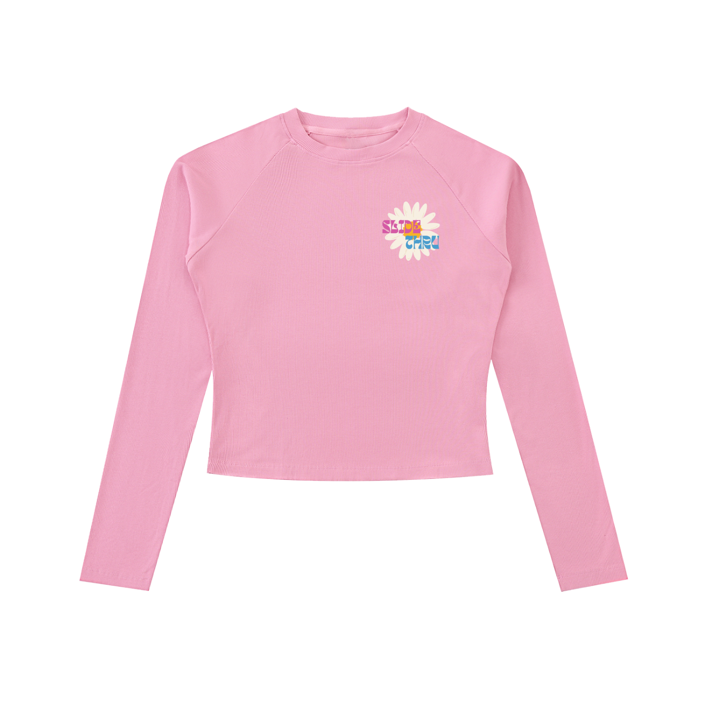 Dyed Washed Raglan Long Sleeve Slim T-Shirt