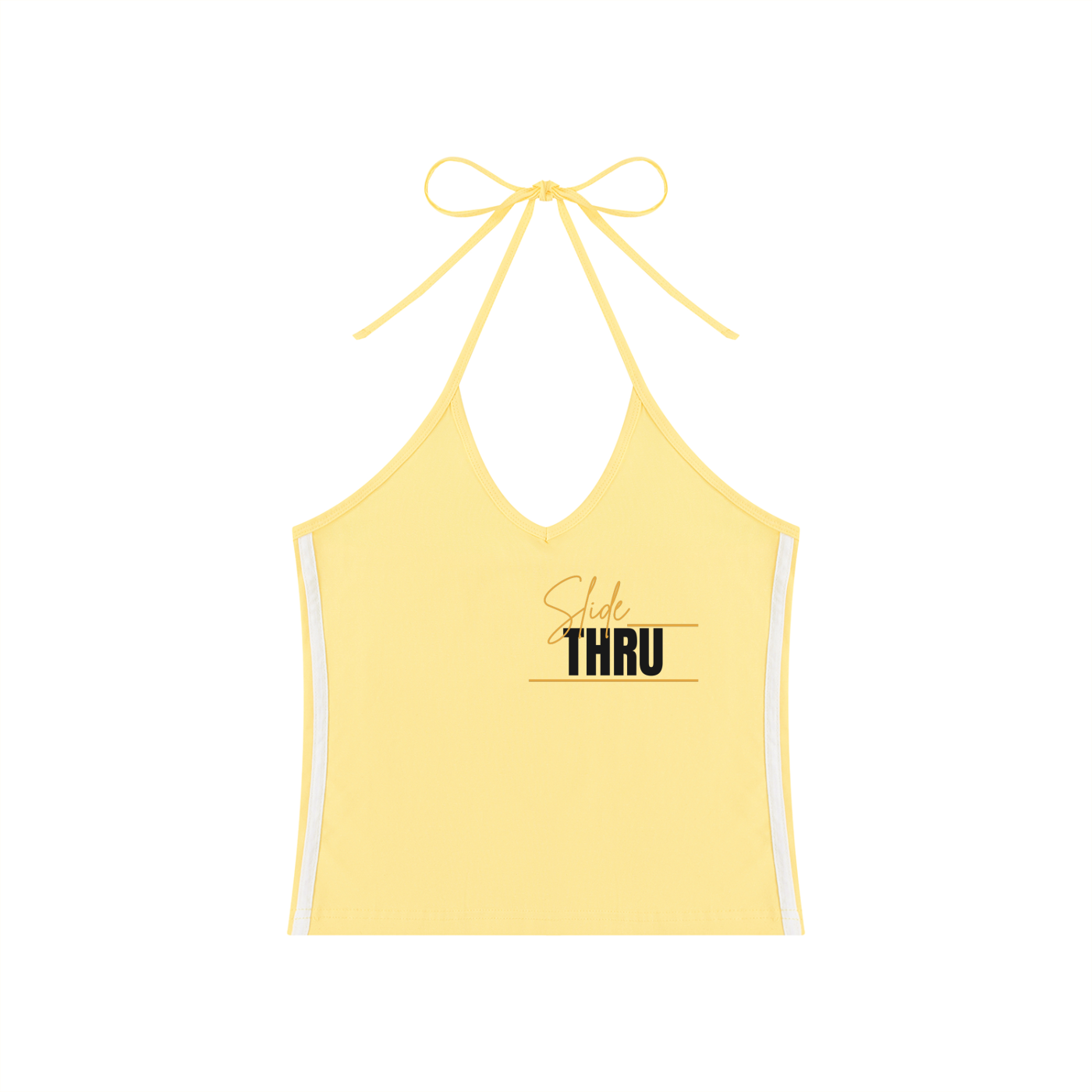 Women's Color Block Halter Crop Tank Top