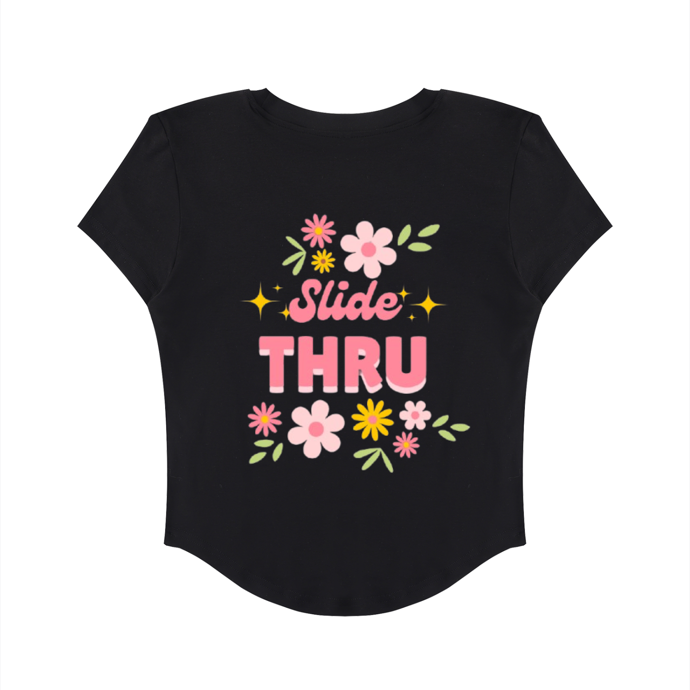 Women's Paneled Crop T-Shirt (Cute Girl Summer)
