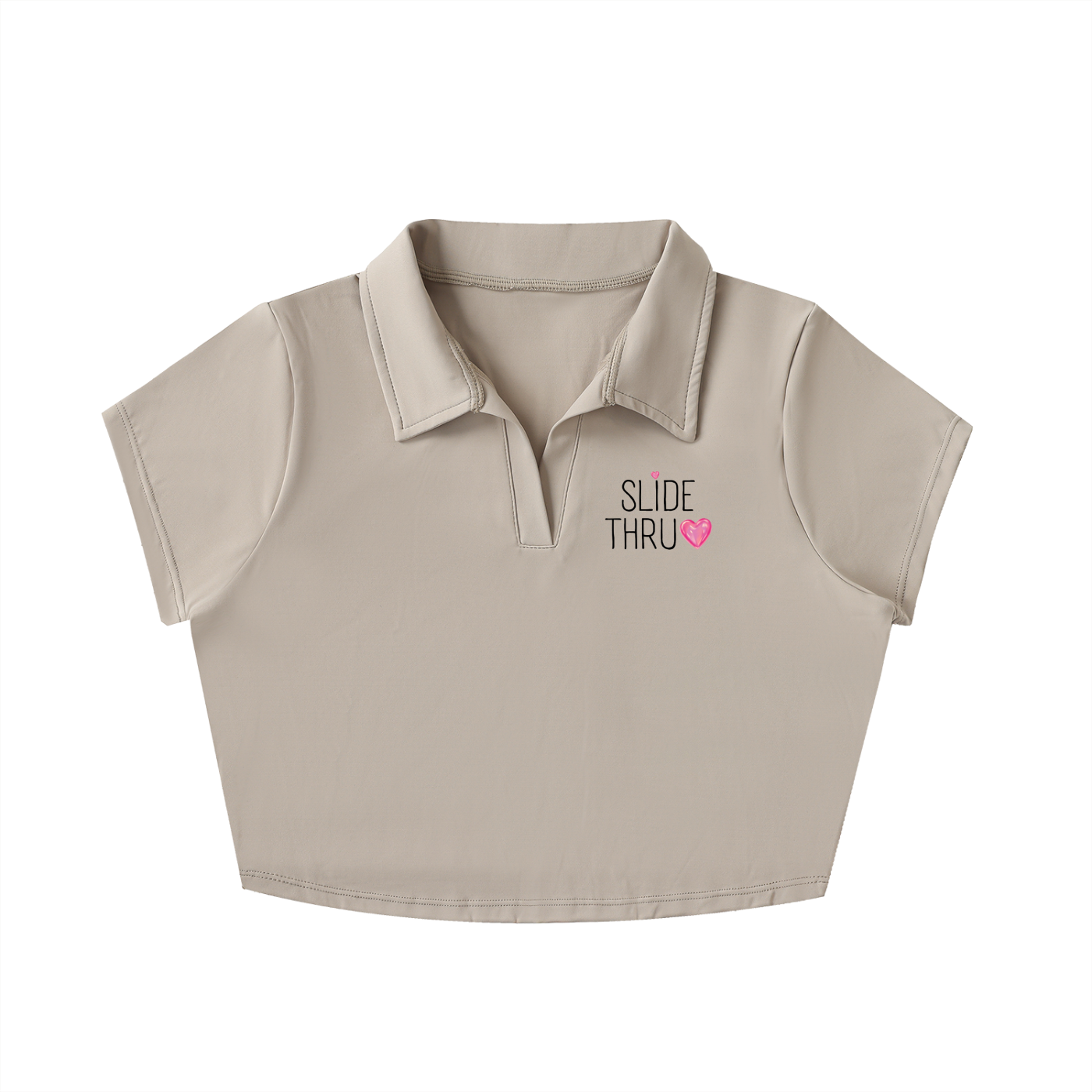 V-Neck Lapel Crop Top