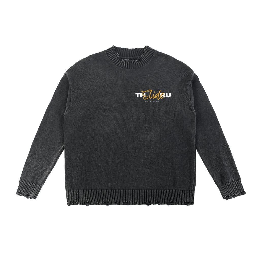 Vintage Washed Hand-Frayed Sweater