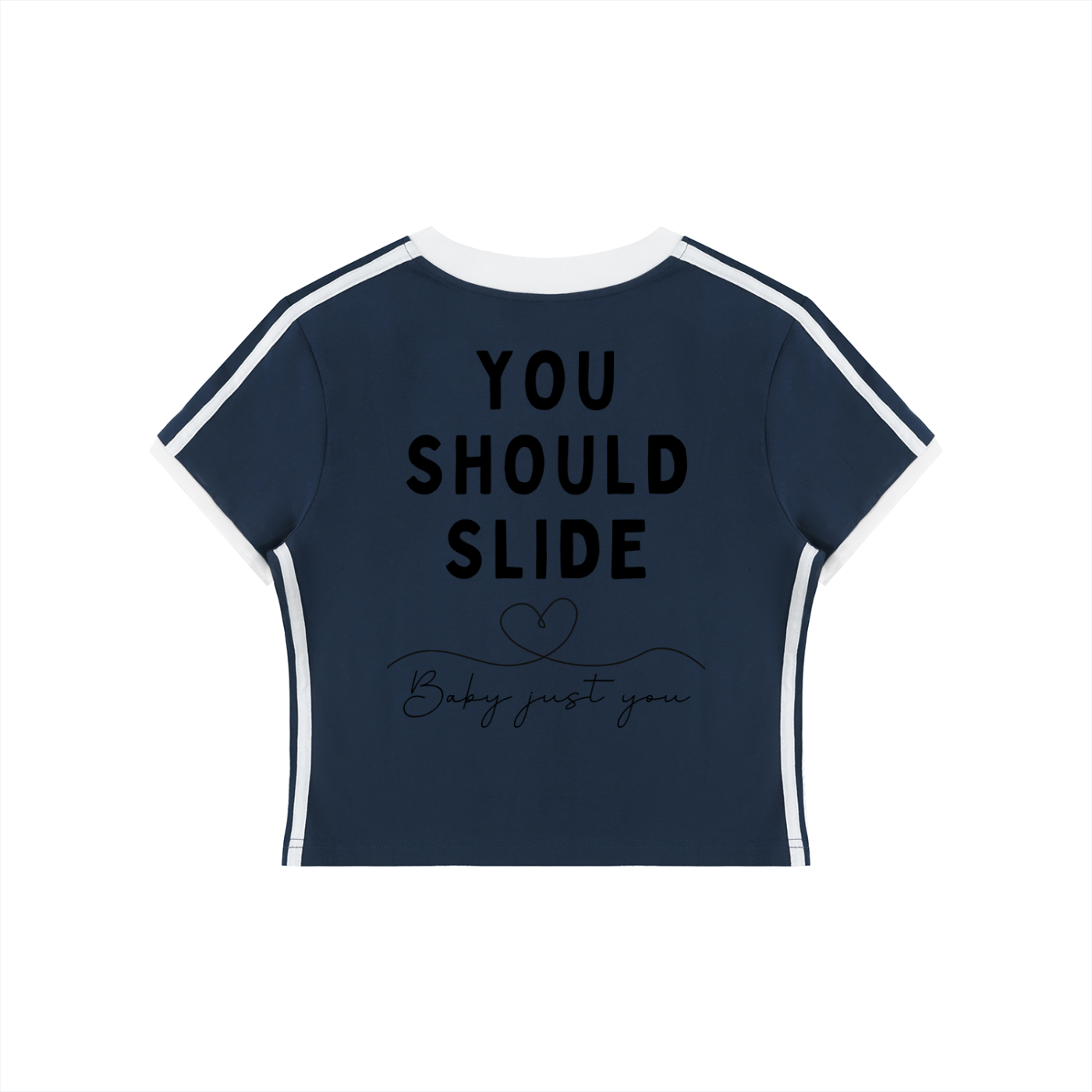 Women's Retro Binding V-Neck Crop T-Shirt