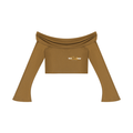 Women's Off-the-Shoulder Bell Sleeve Crop T-Shirt
