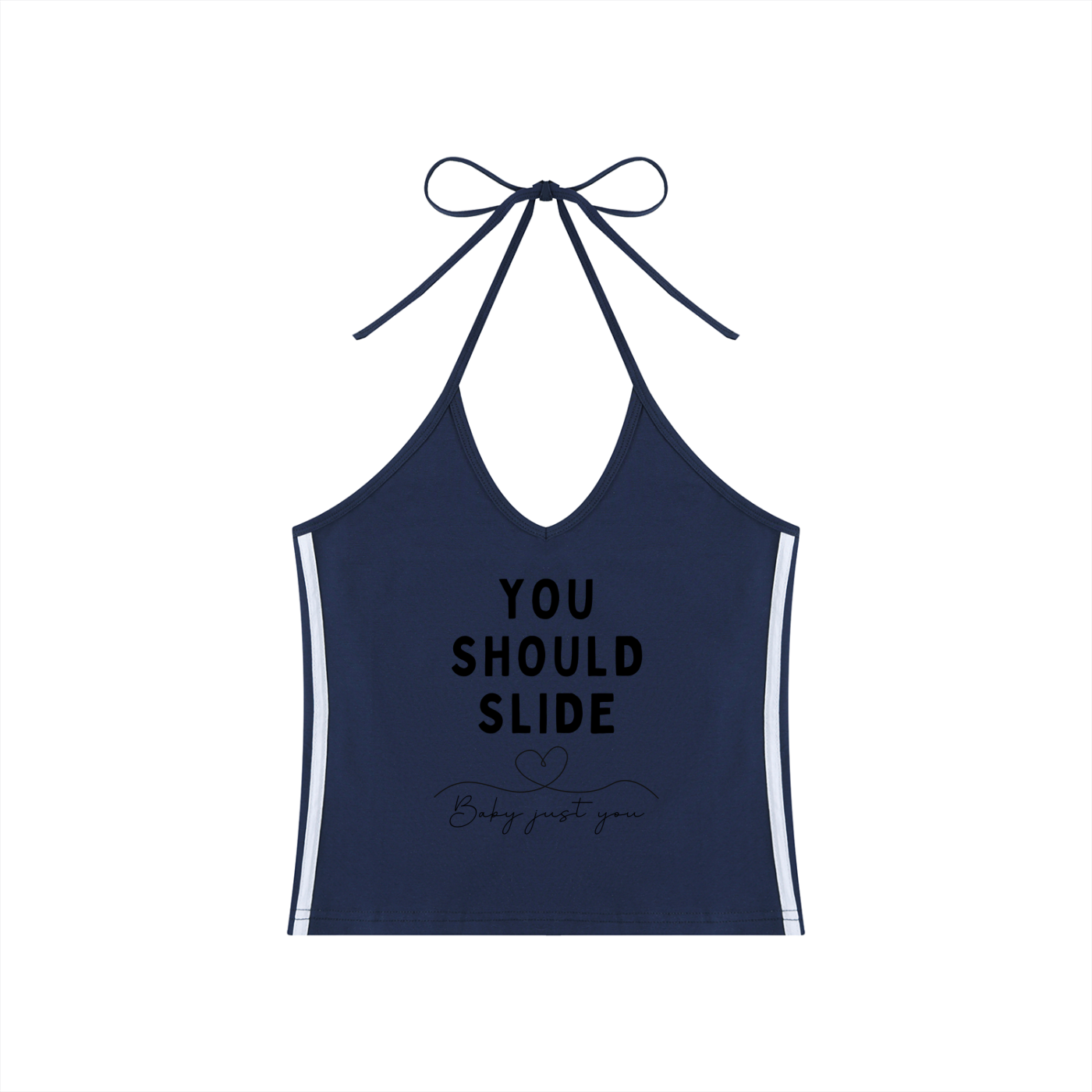 Women's Color Block Halter Crop Tank Top