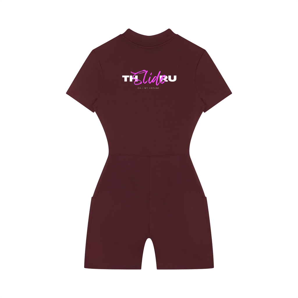 Women's Quarter-Zip Short Sleeve Romper