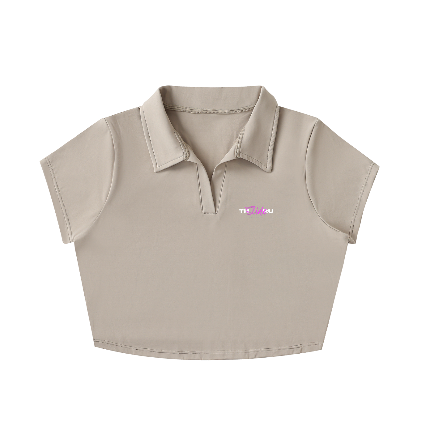 V-Neck Lapel Crop Top