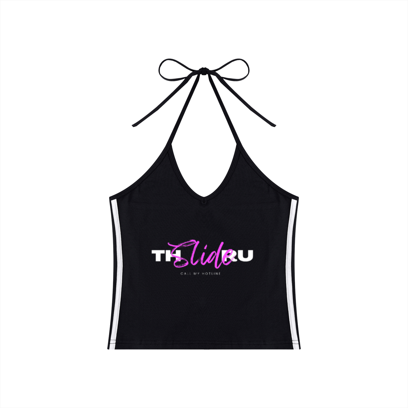 Women's Color Block Halter Crop Tank Top
