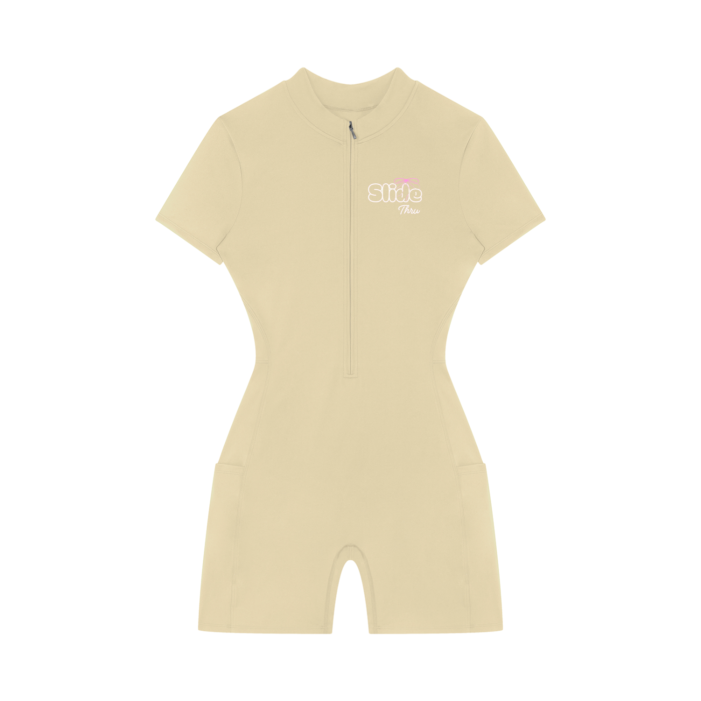 Women's Quarter-Zip Short Sleeve Romper
