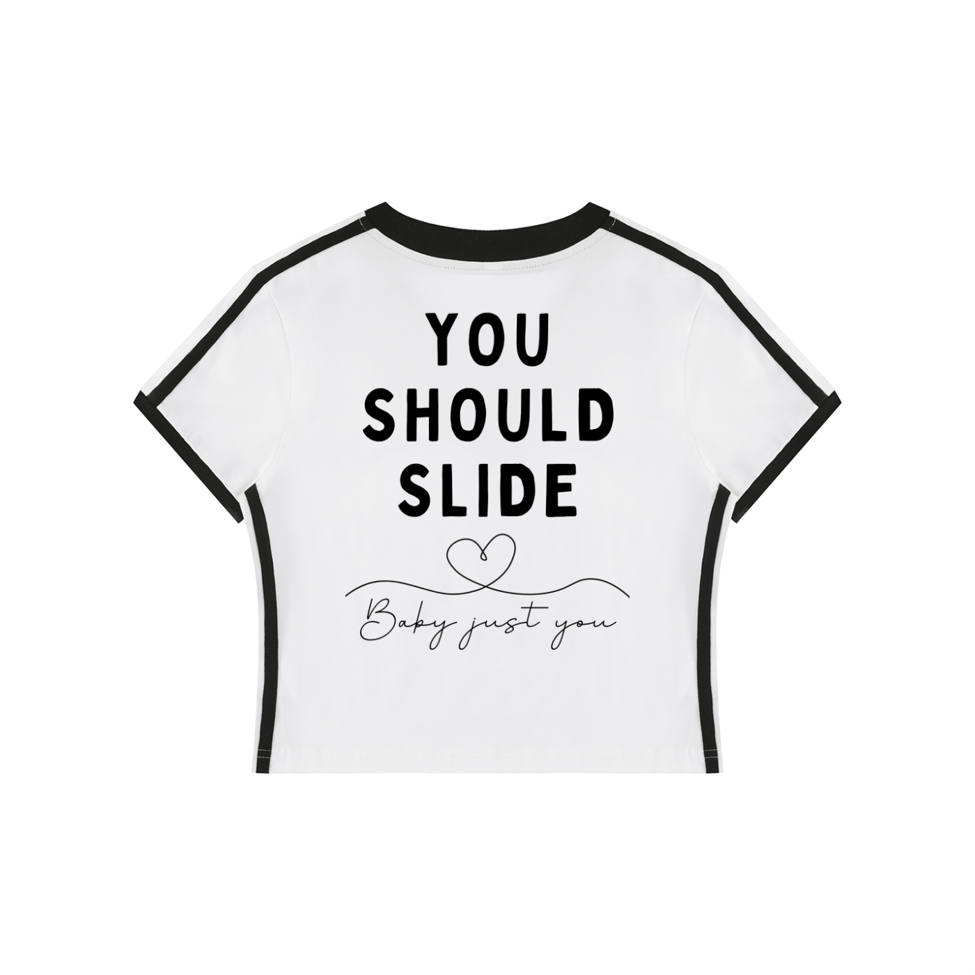 Women's Retro Binding V-Neck Crop T-Shirt